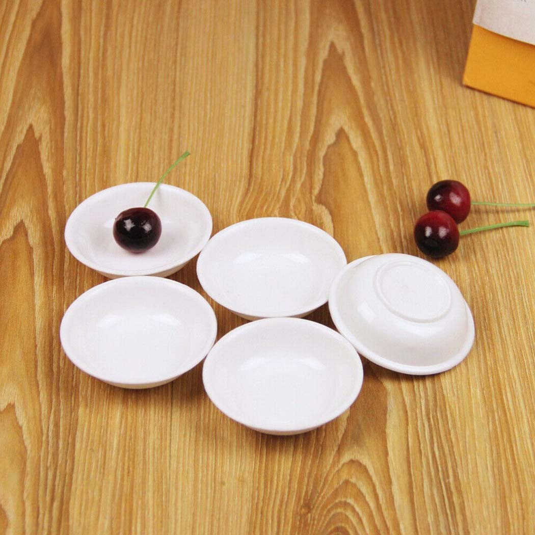 Sauce Dipping Cup - 5 قطعة أطباق الصلصة البلاستيكية البيضاء